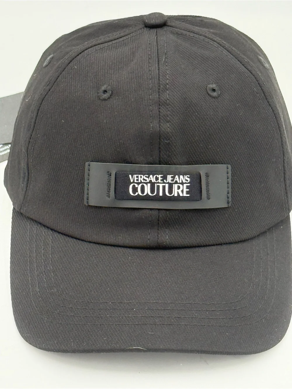 Versace Jeans Couture Black Logo Patch Baseball Cap Hat NWT Authe